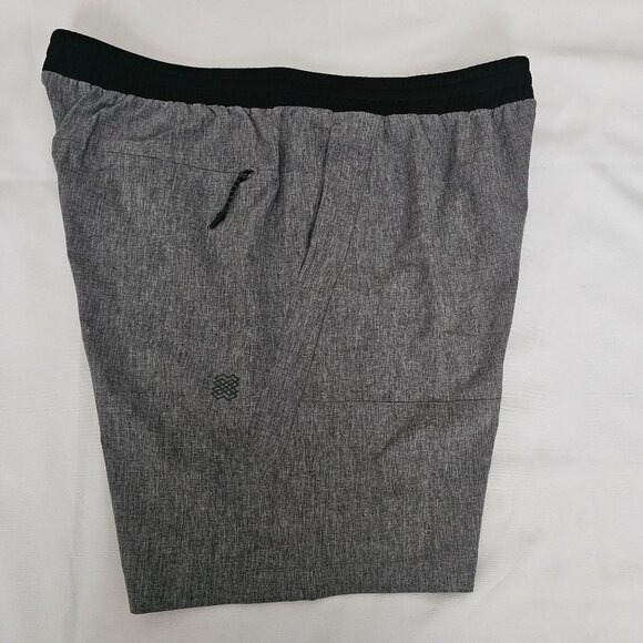 FLX Gray/Black Heather Elastic Waistband 7-Inch Accelerate Shorts Men's Large - Picture 5 of 16